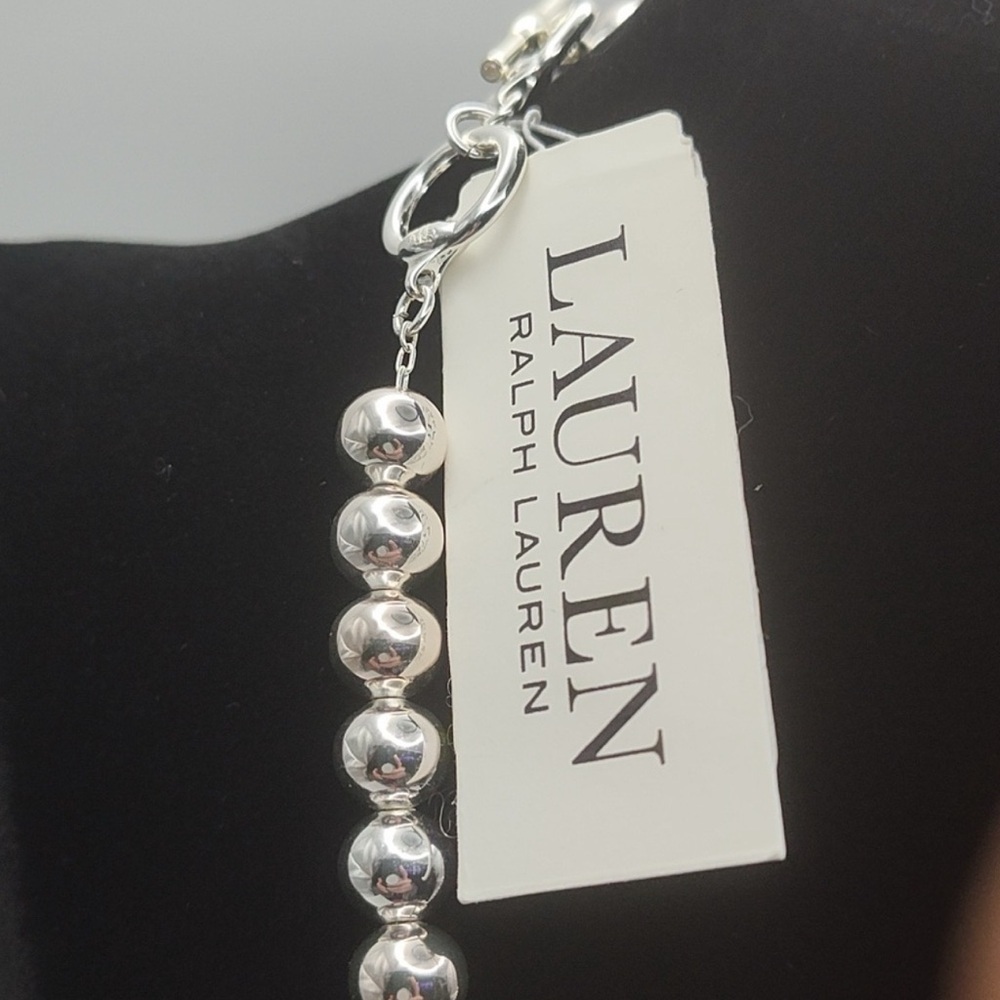 RALPH LAUREN SET Silver Necklace and EARRINGS TO MATCH. - Picture 2 of 2